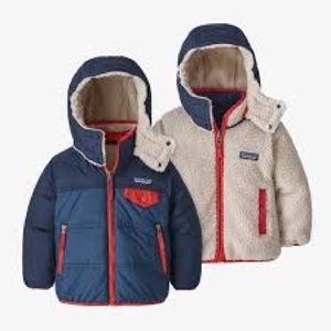 Patagonia Baby reversible tribbles coat stone blue